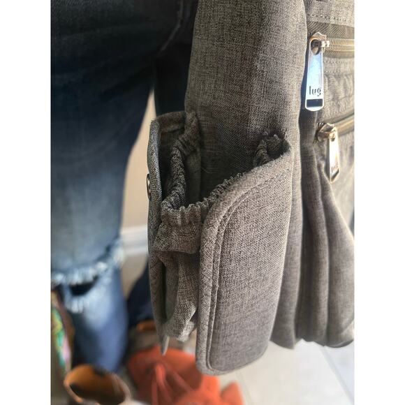 Lug Double Dutch Crossbody Bag Heather Grey RFID Water Bottle Slot - Picture 6 of 9
